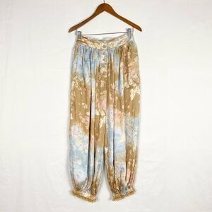 FREE PEOPLE Intimately Night Special Printed Pants Satin Tie Dye Size Small